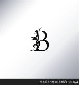 Art Deco Luxury B Letter logo, floral monogram and beautiful alphabet font. Art Deco in vintage style