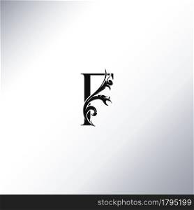 Art Deco Luxury F Letter logo, floral monogram and beautiful alphabet font. Art Deco in vintage style