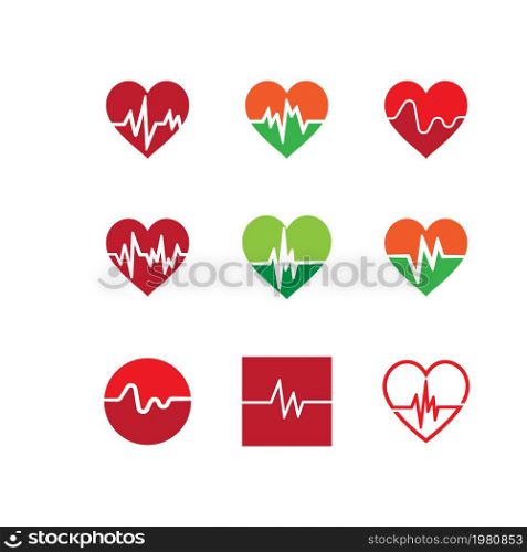 Art design health medical heartbeat pulse vector template
