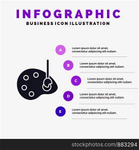 Art, Draw, Drawing, Edit Solid Icon Infographics 5 Steps Presentation Background