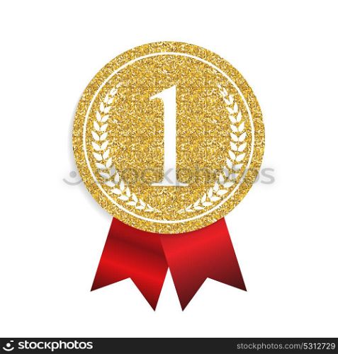 Art Golden Medal Icon Sign First Place. Vector Illustration EPS10. Art Golden Medal Icon Sign First Place. Vector Illustration