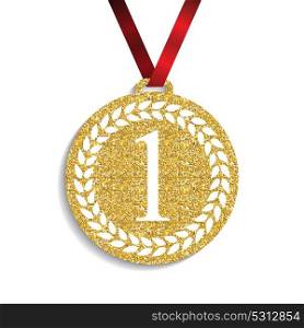 Art Golden Medal Icon Sign First Place. Vector Illustration EPS10. Art Golden Medal Icon Sign First Place. Vector Illustration