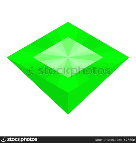 Art green stone icon. Isometric of art green stone vector icon for web design isolated on white background. Art green stone icon, isometric style