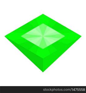 Art green stone icon. Isometric of art green stone vector icon for web design isolated on white background. Art green stone icon, isometric style