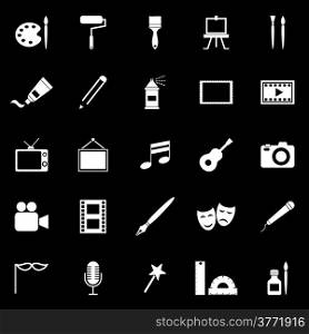 Art icons on black background, stock vector