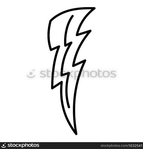 Art lightning bolt icon. Outline art lightning bolt vector icon for web design isolated on white background. Art lightning bolt icon, outline style