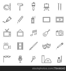Art line icons on white background, stock vector