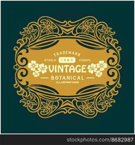 Art nouveau antique label illustration vector illustrations for your work logo, merchandise t-shirt, stickers and label designs, poster, greeting cards advertising business company or brands