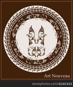 art nouveau design for decorative plate
