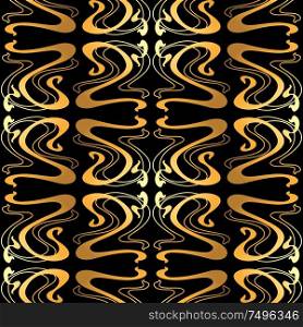 Art Nouveau seamless pattern. Curl texture in vintage old retro style.. Art Nouveau seamless pattern.
