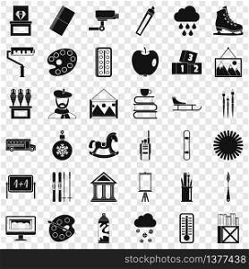 Art of drawing icons set. Simple style of 36 art of drawing vector icons for web for any design. Art of drawing icons set, simple style