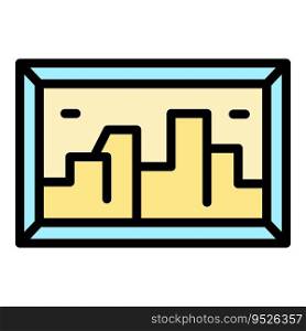 Art picture icon outline vector. Museum gallery. Painting culture color flat. Art picture icon vector flat