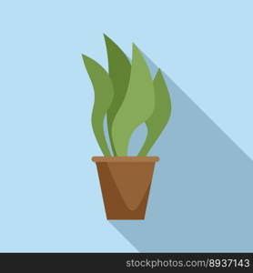 Art plant pot icon flat vector. Home indoor. Summer leaf. Art plant pot icon flat vector. Home indoor