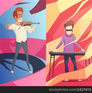 Art professions vertical banners set with modern and classic musician symbols flat isolated vector illustration. Art Professions Vertical Banners Set