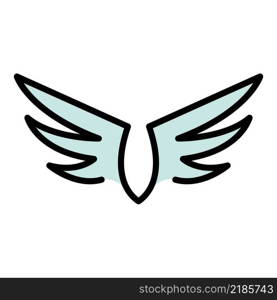 Art wings icon. Outline art wings vector icon color flat isolated. Art wings icon color outline vector