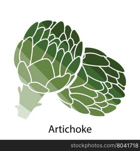 Artichoke icon. Flat color design. Vector illustration.