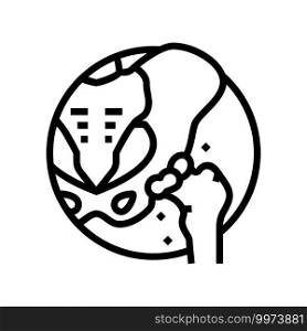 articular cartilage gout line icon vector. articular cartilage gout sign. isolated contour symbol black illustration. articular cartilage gout line icon vector illustration