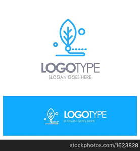 Artificial, Biology, Digital, Leaf, Life Blue outLine Logo with place for tagline