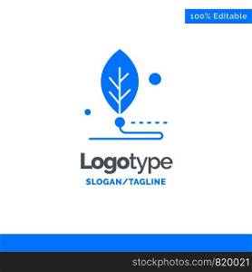 Artificial, Biology, Digital, Leaf, Life Blue Solid Logo Template. Place for Tagline