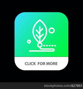 Artificial, Biology, Digital, Leaf, Life Mobile App Button. Android and IOS Line Version
