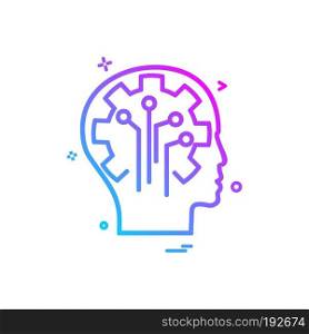 Artificial brain circuit intelligence icon vector design