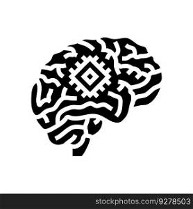 artificial brain implant future technology glyph icon vector. artificial brain implant future technology sign. isolated symbol illustration. artificial brain implant future technology glyph icon vector illustration