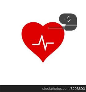 Artificial cardiac pacemaker icon. Flat vector illustration isolated on white background.. Artificial cardiac pacemaker icon. Flat vector illustration isolated on white