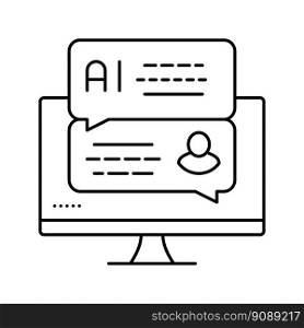 artificial chat bot line icon vector. artificial chat bot sign. isolated contour symbol black illustration. artificial chat bot line icon vector illustration