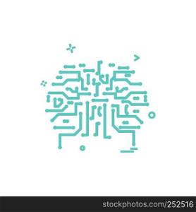 Artificial circuit ic intelligence icon vector design
