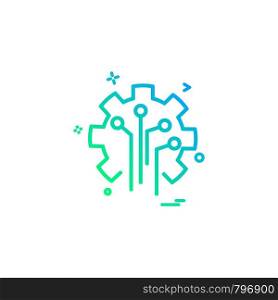 Artificial circuit intelligence icon vector design