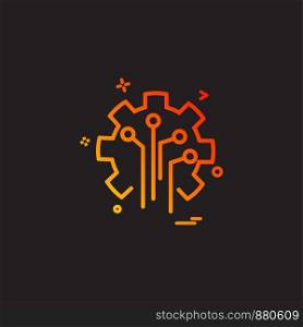 Artificial circuit intelligence icon vector design