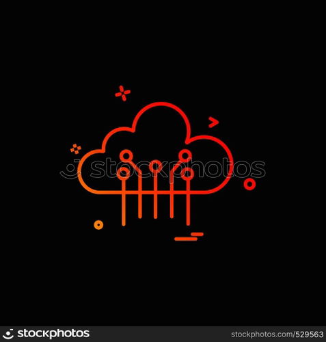 Artificial cloud intelligence icon vector design