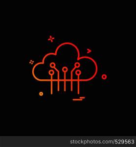 Artificial cloud intelligence icon vector design