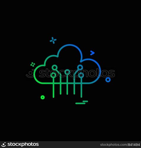 Artificial cloud intelligence icon vector design
