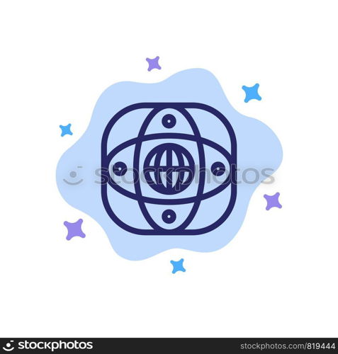 Artificial, Connection, Earth, Global, Globe Blue Icon on Abstract Cloud Background