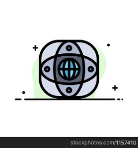 Artificial, Connection, Earth, Global, Globe Business Flat Line Filled Icon Vector Banner Template