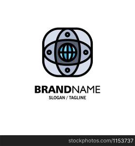 Artificial, Connection, Earth, Global, Globe Business Logo Template. Flat Color