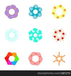 Artificial flowers icons set. Cartoon illustration of 9 artificial flowers vector icons for web. Artificial flowers icons set, cartoon style