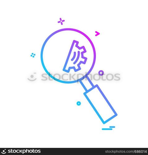 Artificial glass intelligence magnifying icon vector design