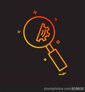 Artificial glass intelligence magnifying icon vector design
