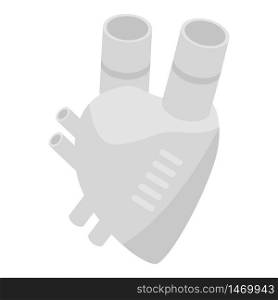 Artificial heart icon. Isometric of artificial heart vector icon for web design isolated on white background. Artificial heart icon, isometric style