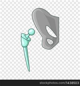 Artificial hip joint icon. Cartoon illustration of artificial hip joint vector icon for web. Artificial hip joint icon, cartoon style
