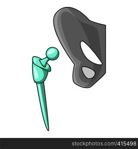 Artificial hip joint icon. Cartoon illustration of artificial hip joint vector icon for web. Artificial hip joint icon, cartoon style