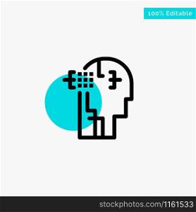Artificial, Human, Man, Head turquoise highlight circle point Vector icon