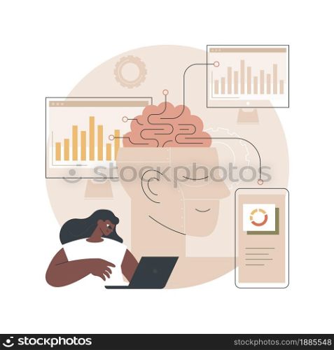 Artificial intelligence abstract concept vector illustration. AI, machine learning, artificial intelligence evolution, high tech, cutting edge technology, cognitive robotics abstract metaphor.. Artificial intelligence abstract concept vector illustration.