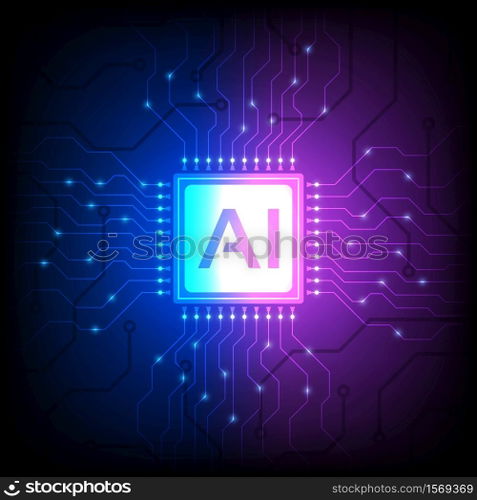 Artificial intelligence, ai analysis with processor chip