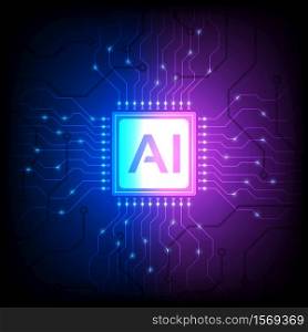Artificial intelligence, ai analysis with processor chip