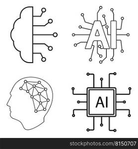 artificial intelligence AI icon vector illustration design