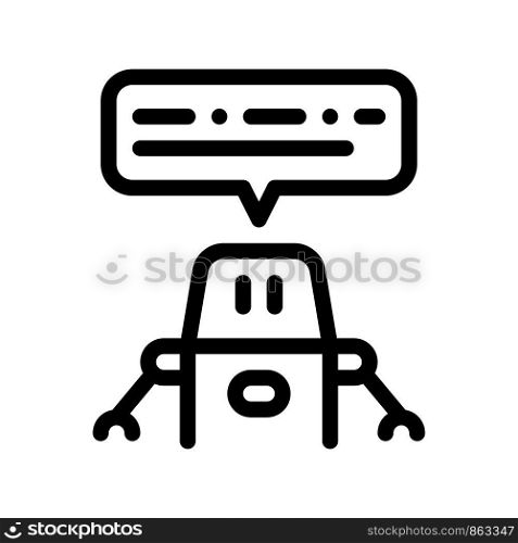 Artificial Intelligence Chat Bot Vector Sign Icon Thin Line. Artificial Intelligence Robot Assistance Linear Pictogram. Technology Support, Fingerprint, Microchip Contour Illustration. Artificial Intelligence Chat Bot Vector Sign Icon