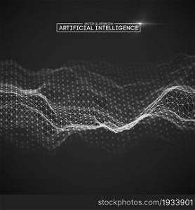 Artificial intelligence communication network. Digital science technology concept.. Artificial intelligence communication network. Digital science technology concept. Business network vector illustration.